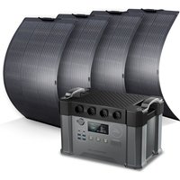 Allpowers - S2000 Pro Tragbares Powerstation mit 4 x 100W Flexibles Solar Panel 1451Wh 2400W (4000W Spitzenwert) akku Solargenerator Mobiler von ALLPOWERS