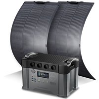 S2000 Solar Generator with 2 x 100 w Monocrystalline etfe Solar Panels, 2000 w (4000 w Peak) Portable Power Station, 1500 Wh Battery Mobile Power von ALLPOWERS