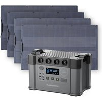S2000 Tragbares Powerstation mit 2 x 100W Flexibles Solar Panel 1500Wh 2000W (4000W Spitzenwert) akku Solargenerator Mobiler Stromspeicher Power von ALLPOWERS