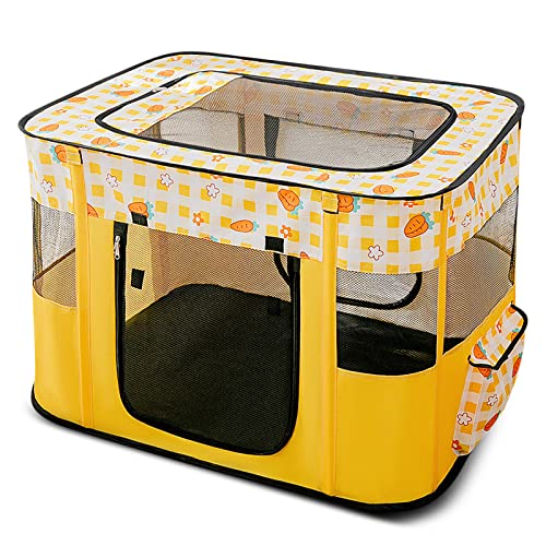 ALLSOPETS Welpenauslauf Faltbarer Laufstall Hund Katze, Tragbarer Welpenlaufstall Hundebox Freigehege mit Tragetasche für Innen, Außen, Reisen und Camping (Gelbe Karotten, XL) ALLSOPETS Welpenauslauf Faltbarer Laufstall Hund Katze, Tragbarer Welpenlaufstall Hundebox Freigehege mit Tragetasche für Innen, Außen, Reisen und Camping (Gelbe Karotten, XL) von ALLSOPETS