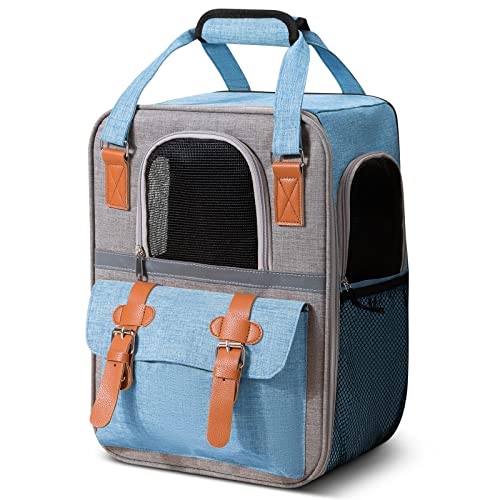 ALLSOPETS Haustier Hunde Rucksäcke Hunderucksack Tragetasche für Katzen Tragbar Transport Rucksack Reisen Tragetasche für Haustiere Große Katzen Kleine Hunde Blau von ALLSOPETS