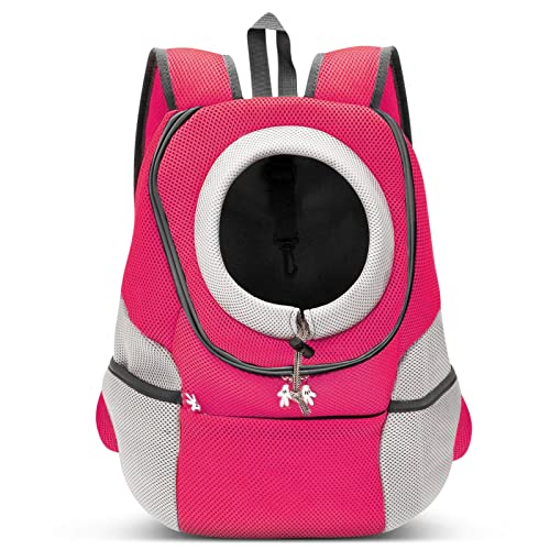 ALLSOPETS Haustier Rucksack Tragbare Hundetragetasche Reisen Haustiertaschen Katzentragetasche Haustiere Welpen Kleine Hunde Katze Rucksack Verstellbare Haustier Tasche Rosa von ALLSOPETS