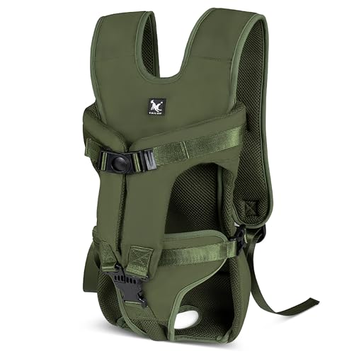 ALLSOPETS Hunderucksack für Mittlere Hunde, Verstellbar und Leicht, Ideal zum Wandern, Radfahren, Reisen und Camping (Armeegrün, M) von ALLSOPETS