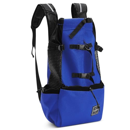 ALLSOPETS Hunderucksack Tragetasche Verstellbar für Kleine Mittelgroße Hunde, Haustier Rucksack zum Spaziergang Wandern Camping Bergsteigen Reisen (Mitternachtsblau, XL) von ALLSOPETS