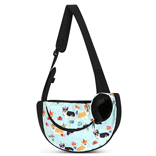 ALLSOPETS Katze Haustiertasche Tragbare Hunde Haustiere Tasche Reisen Haustier Schultertaschen Katzentragetasche Haustiere Katze Welpen Kleine Hunde Umhängetasche Camping Haustiertaschen Blau B von ALLSOPETS