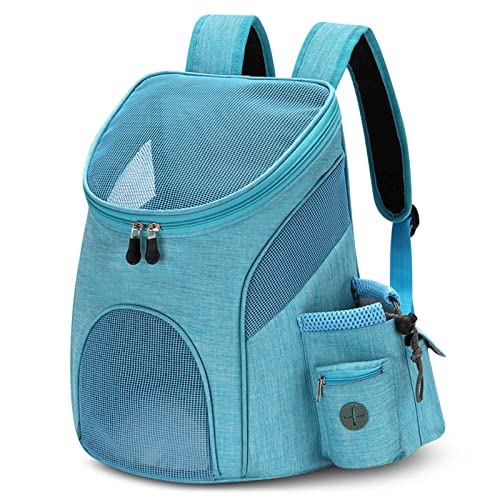 ALLSOPETS Katze Rucksack Kleine Hunde Rucksack Welpen Hundetragetasche Transportrucksack für Haustiere Reisen Wander Faltbarer Tasche Atmungsaktive (Max. Last 6 kg) Blau B von ALLSOPETS