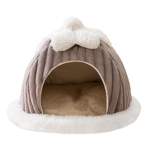 ALLSOPETS Katzenhöhlenbett, Süßes Katzenhaus mit Abnehmbarem Kissen, Warmes Gemütliches Haustierbett für Welpen Hunde Katzen, Hundehütte Katzennest Innenbereich für Schlaf Entspannung (Grau, L) ALLSOPETS Katzenhöhlenbett, Süßes Katzenhaus mit Abnehmbarem Kissen, Warmes Gemütliches Haustierbett für Welpen Hunde Katzen, Hundehütte Katzennest Innenbereich für Schlaf Entspannung (Grau, L) von ALLSOPETS