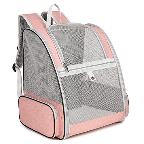 ALLSOPETS Katzenrucksack Hunderucksack Faltbarer Haustiertasche Katze Reise Wandern Camping Haustier Taschen Gemütlich Atmungsaktiv Kleine Hunde Katzen Haustiere Welpenrucksäcke Rosa von ALLSOPETS