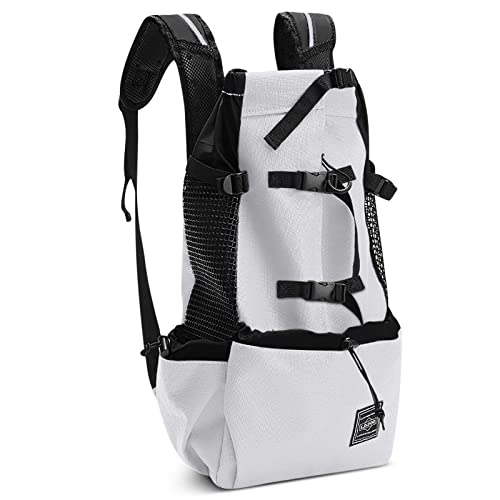 ALLSOPETS Leicht Haustier Rucksack Tragbare Hunde Rucksack Veterinär Zugelassene Hundetragetasche für Reise Camping Scooter Grau von ALLSOPETS