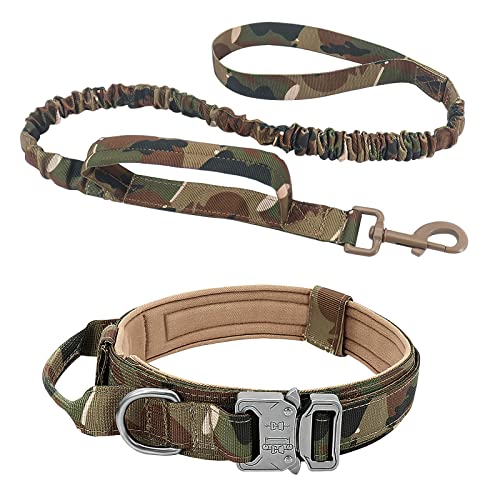 ALLSOPETS Taktisches Hundehalsband mit Leine – Verstellbares Militär-Hundehalsband mit Griff und Metallschnalle, Ideal für mittlere und große Hunde, Training & Outdoor (Tarnfarbe, M) ALLSOPETS Taktisches Hundehalsband mit Leine – Verstellbares Militär-Hundehalsband mit Griff und Metallschnalle, Ideal für mittlere und große Hunde, Training & Outdoor (Tarnfarbe, M) von ALLSOPETS