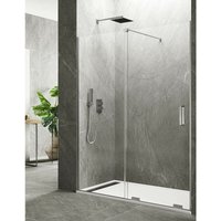 ALLSTONE KERES 1+1 Duschabtrennung ohne Unter- und Oberprofil 120-125 cm Senkrecht Stabilisierungsstange von ALLSTONE