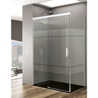 Allstone - basic Duschkabine 1+1 Mit 8mm fester Seite ohne Bodenprofil 5 Farben 2 Glasarten 6mm in Aluminium Weißes-profil 150x90 cm Siebdruck glas Allstone - basic Duschkabine 1+1 Mit 8mm fester Seite ohne Bodenprofil 5 Farben 2 Glasarten 6mm in Aluminium Weißes-profil 150x90 cm Siebdruck glas von ALLSTONE