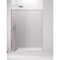 Cetus Duschwand - 1+1 Frontduschabtrennung ohne Unterprofil 135-140 cm Chrom Profil - Allstone von ALLSTONE