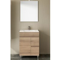 Badezimmer-Set mit 2 Schubladen und zwei Türen – 7 Farben – 15 Maße – inklusive Möbel, Waschbecken und Spiegel – Sand 50x40Cm Badezimmer-Set mit 2 Schubladen und zwei Türen – 7 Farben – 15 Maße – inklusive Möbel, Waschbecken und Spiegel – Sand 50x40Cm von ALLSTONE