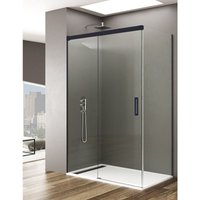 Allstone - basic Duschkabine 1+1 Mit 8mm fester Seite ohne Bodenprofil 5 Farben 2 Glasarten 6mm in Aluminium Schwarzes-profil 110x75 cm Transparentes Allstone - basic Duschkabine 1+1 Mit 8mm fester Seite ohne Bodenprofil 5 Farben 2 Glasarten 6mm in Aluminium Schwarzes-profil 110x75 cm Transparentes von ALLSTONE