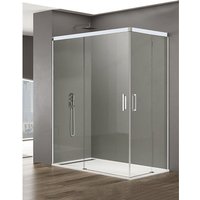 Basic Duschkabine 2+2 ohne Bodenprofil 5 Farben 2 Glasarten 6mm in Aluminium Weißes-profil 140x90 cm Transparentes glas - Allstone Basic Duschkabine 2+2 ohne Bodenprofil 5 Farben 2 Glasarten 6mm in Aluminium Weißes-profil 140x90 cm Transparentes glas - Allstone von ALLSTONE