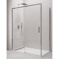 Allstone - cetus Duschwand - 1+1 Eckdusche mit fester Seite, ohne Unterprofil 120x90 cm Chrom Profil von ALLSTONE