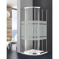 Titan 2+2 Halbrunde Duschkabine, transparent 90x90 cm Radius 55 Siebdruck - Allstone Titan 2+2 Halbrunde Duschkabine, transparent 90x90 cm Radius 55 Siebdruck - Allstone von ALLSTONE
