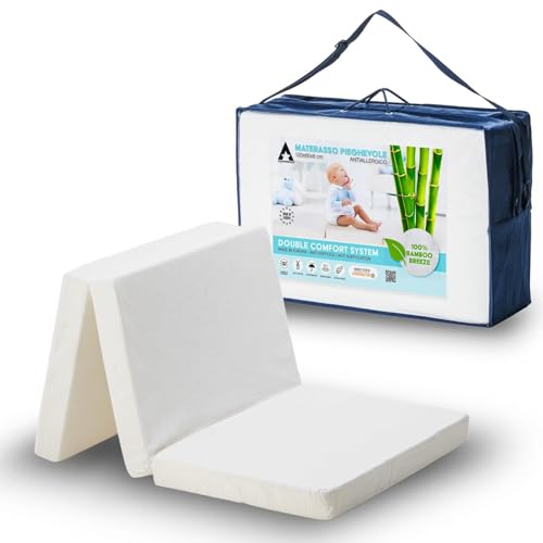 ALLSTOREITALIA Klappmatratze 120x60x6 für reisebett Baby oder Kinderbetten Bezug waschbar aus 4-stufigem, milbendichter Stoff, sauber, kühl, weich, hypoallergen, hygienisch, atmungsaktiv von ALLSTOREITALIA