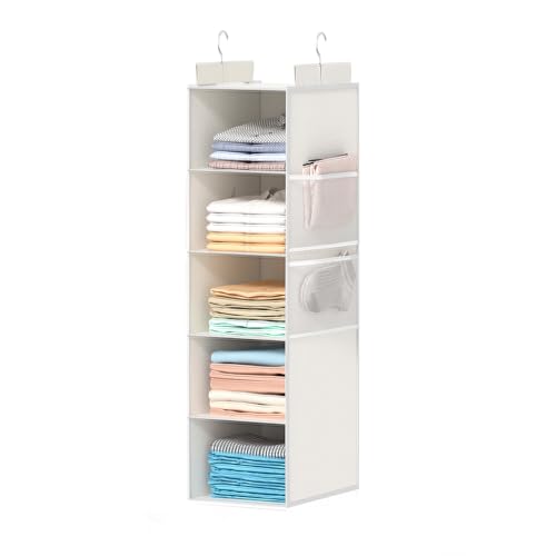 ALLTIDYUP Extra Tiefer Schrank Hängeorganizer mit 5 Fächern und Mesh-Taschen-Kleiderschrank Organizer, Stabil und Platzsparend-Ideal für Studentenwohnheim und Wohnmobil-Weiß, ALLTIDYUP Extra Tiefer Schrank Hängeorganizer mit 5 Fächern und Mesh-Taschen-Kleiderschrank Organizer, Stabil und Platzsparend-Ideal für Studentenwohnheim und Wohnmobil-Weiß, von ALLTIDYUP