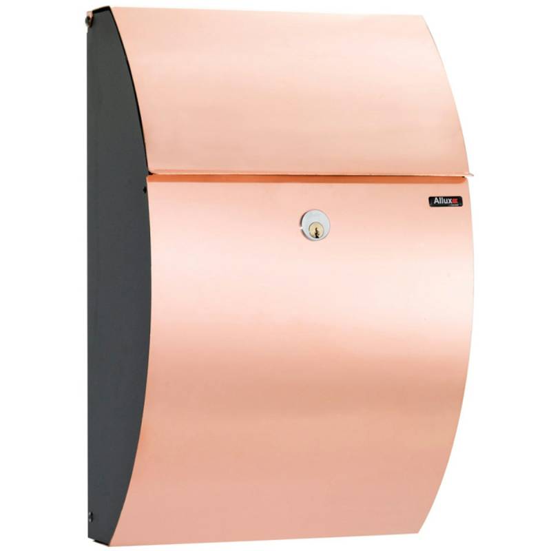 ALLUX 7000 Design Briefkasten - Schwarz/Kupfer Front mit Ruko Schloss von ALLUX