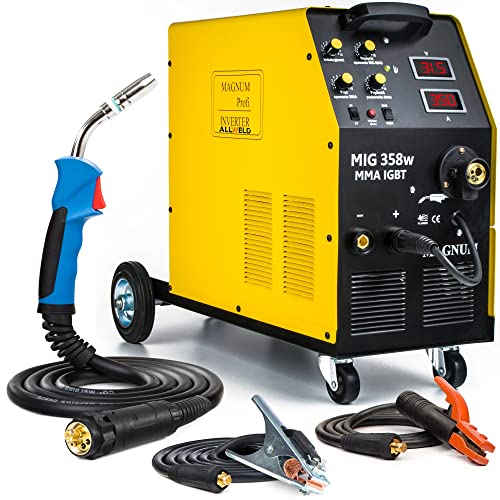ALLWELD MAGNUM MIG 358w MMA IGBT Schweißgerät MIG MAG MMA WIG 400V 50Hz 30-350 A - Set:Solo von ALLWELD