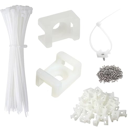 Kabelbinder-Halterungs-Set – 60-teiliges Set, Drahtseil-Clips, Organizer-Halter mit 20,3 cm Kabelbindern, Sattelbefestigungen und Blechschraube von ALLWIN