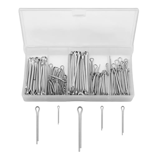 ALLY-MAGIC 175 Stück Splinte Sortiment, Splint Set, Edelstahl M1- M3 Sicherungssplinte, Anhängerkupplung Splint Cotter Pins für Autos Wohnmobile Gartengeräte E21-KKX von ALLY-MAGIC