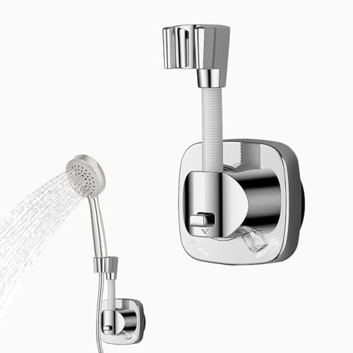 ALLY-MAGIC Duschhalterung Ohne Bohren Brausehalter 360° Drehbar Duschkopfhalterung mit Saugnapf Universelle Brausehalter Wand Montierte Handbrause Halterung Kleber Handbrause Halterung E22-LYPTZJ von ALLY-MAGIC
