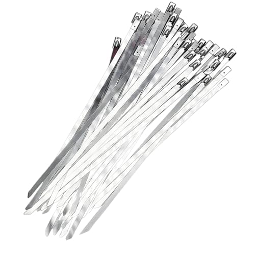 ALLY-MAGIC Edelstahl Kabelbinder,Kabelbinder Metall,Metallkabelbinder uv Beständig Abnehmbar Hitzeschutzband Befestigung Robuste Mehrzweck für Auspuffwickel E23-BXGZD von ALLY-MAGIC