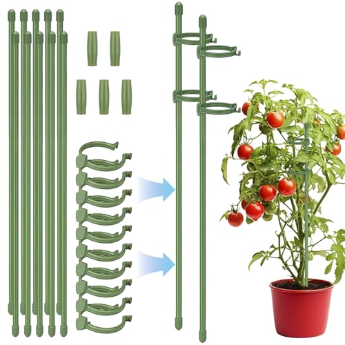 ALLY-MAGIC Pflanzenstütze, Tomaten Rankhilfe, 10 Stück Pflanzstäbe mit 10 Karabinern Ausgestattet, 5 Verlängerungsrohren Pflanzen Stütze Pflanzstäbe Zimmerpflanzen Wetterfest Stabil E9PTZWGZ ALLY-MAGIC Pflanzenstütze, Tomaten Rankhilfe, 10 Stück Pflanzstäbe mit 10 Karabinern Ausgestattet, 5 Verlängerungsrohren Pflanzen Stütze Pflanzstäbe Zimmerpflanzen Wetterfest Stabil E9PTZWGZ von ALLY-MAGIC