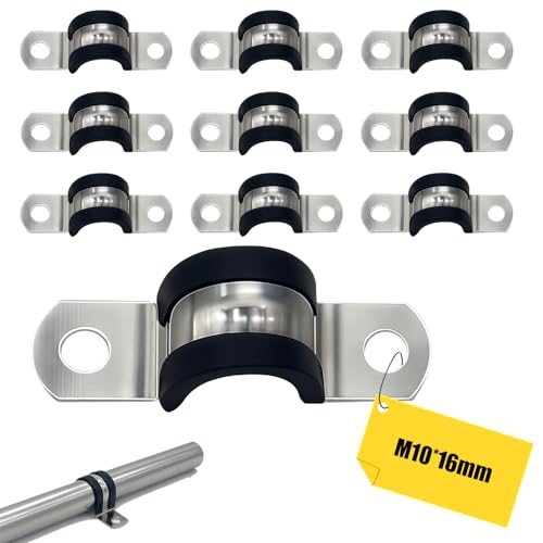 ALLY-MAGIC Rohrschellen,Rohrklemme,Rohrschellen Edelstahl,Edelstahl 304 16 mm Professionelle Befestigungs-Schellen für Starre Rohr Leitung E23-UXGJ10 von ALLY-MAGIC