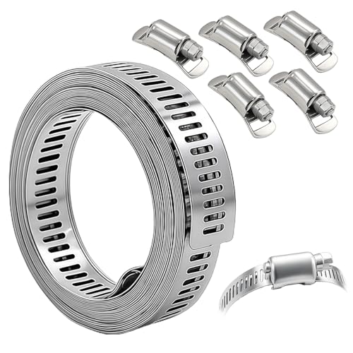 ALLY-MAGIC Schlauchschellen, DIY Schlauchschellen Set, 304 Edelstahl Schlauchklemme,Einstellbare Schlauchschelle für Pool Wasser Rohr Gas Rohr Kühler Automobil Tubing E21-BXGRGJ von ALLY-MAGIC