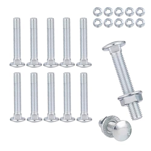 ALLY-MAGIC Schlossschrauben M6, Schloßschrauben, 10 Stück Flachrundkopfschrauben mit Flanschmuttern, Schlossschrauben für Bauwesen Industriemaschinen Heimdekoration E21-FJYTLS ﻿ von ALLY-MAGIC