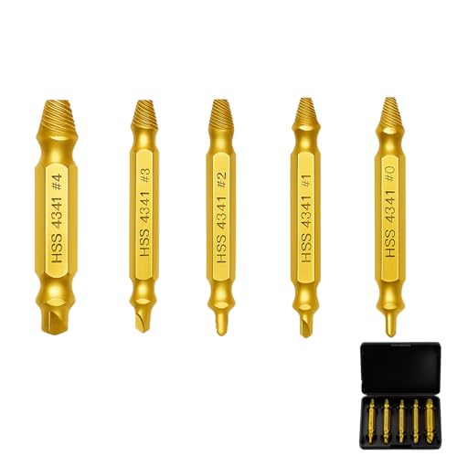 ALLY-MAGIC Schraubenausdreher Set, Profi Ausdreher Set 5-teilig M3-M18, Schrauben Ausdreher Set HSS 4341 Linksdreher mit Sechskant-Schaft für Akkuschrauber und Bohrmaschinen E22-STLSQCQ von ALLY-MAGIC