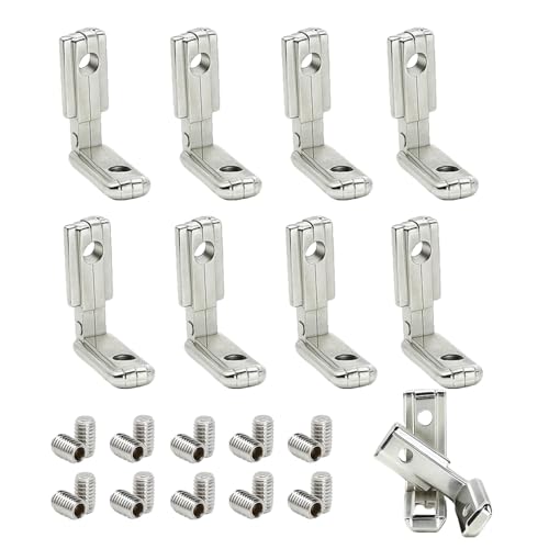 ALLY-MAGIC T-Nut Innenwinkel, Aluprofil Verbinder, 2020 M5 L-Form Inneneckverbinder mit Schrauben, 10 Stück T Slot Eckverbinder, Verbinder Eckwinkel für Aluminiumprofil 20 Serie E21-LXJC von ALLY-MAGIC