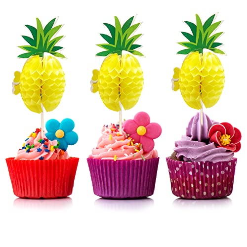 Cocktailspieße Cupcake Topper Kuchen Deko Spiesse Party Deko Holz Spiesse Papier Cocktail Sticks Bar Drink Dekoration Spieße für Torten Dekoration Cupcakes E6-XWYCQ (Ananas) von ALLY-MAGIC