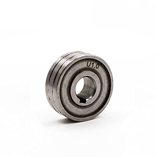 ALLZZY MIG-Schweißvorschubrolle VU Rändelnut 0,8 mm 1,0 mm Vollstahl-Fülldraht for SSJ-16 Mini-Drahtvorschubrolle (Color : 0.8-1.0mm U) von Topvent