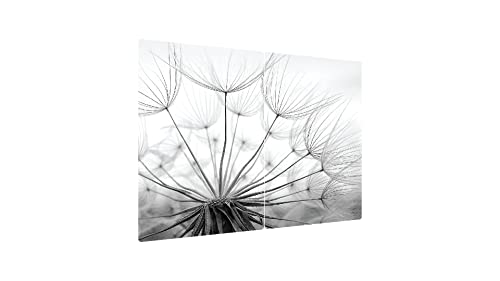 ALLboards Glas Herdabdeckplatte Schneidebrett Pusteblume Löwenzahn Blume 2er Set Multi-Platte Arbeitsplatte Herdschutz Deko für Küchen Gehärtetes Glas, 2 Stück - 52x30cm von ALLboards