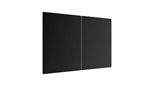 ALLboards Glas Herdabdeckplatte Schneidebrett Schwarz Classic Black 2er Set Multi-Platte Arbeitsplatte Herdschutz Deko für Küchen Gehärtetes Glas, 2 Stück - 52x30cm von ALLboards