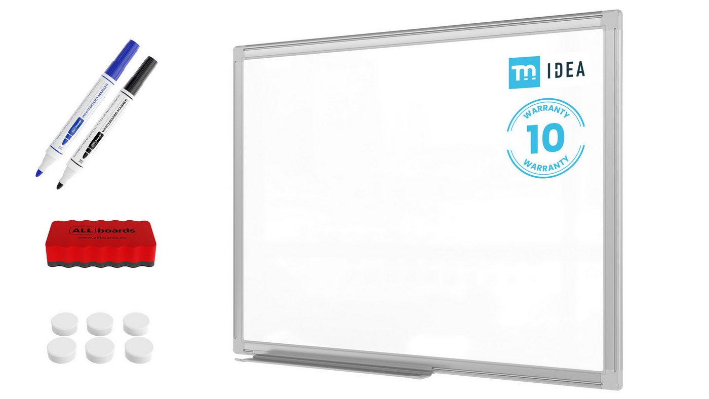ALLboards Magnettafel Magnetisches Whiteboard im Aluminiumrahmen – TM IDEA® Flex von ALLboards