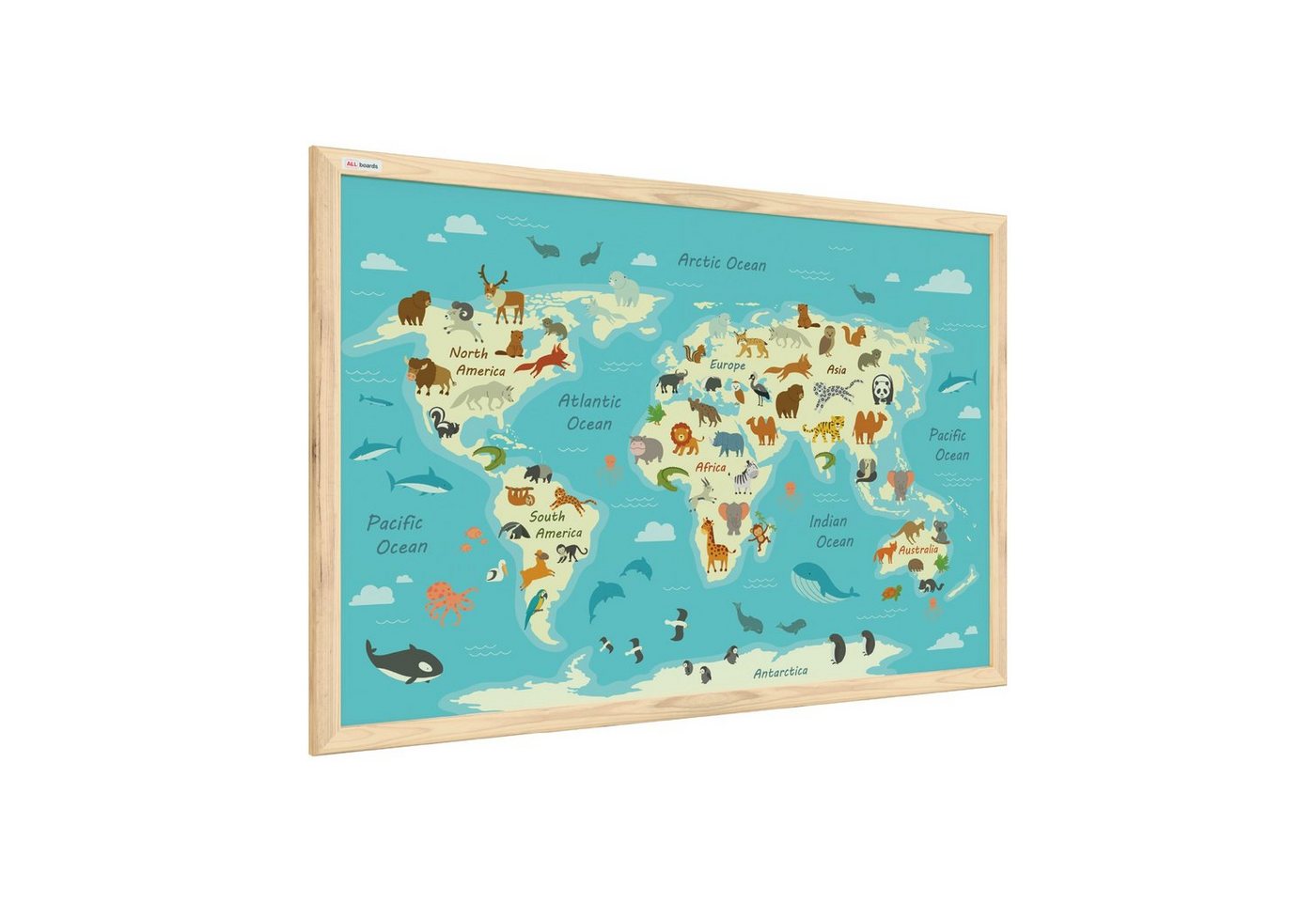 ALLboards Magnettafel Whiteboard Schreibtafel Bild für Kinder, 60x40cm im Naturholzrahmen von ALLboards