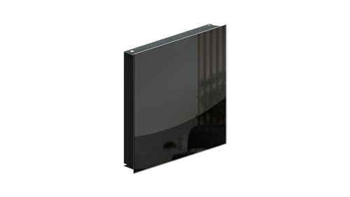 ALLboards Schlüsselkasten Schlüsselbox Schwarz Glas Glasboard Magnettafel Memoboard - 30x30x4,7cm,50 Haken, Neodym-Magnete Schlüsselschrank Black von ALLboards