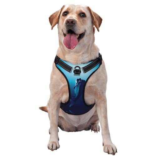 Blaue Meerjungfrau-Haustier-Traktionsweste, Brustgurt, Geschirr, Outdoor, Spaziergänge mit dem Hund von ALLiYa