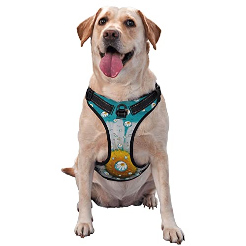 Traction Vest für Haustiere, mit Gänseblümchen, Brustgurt, Geschirr für den Außenbereich, Spaziergänge mit dem Hund von ALLiYa