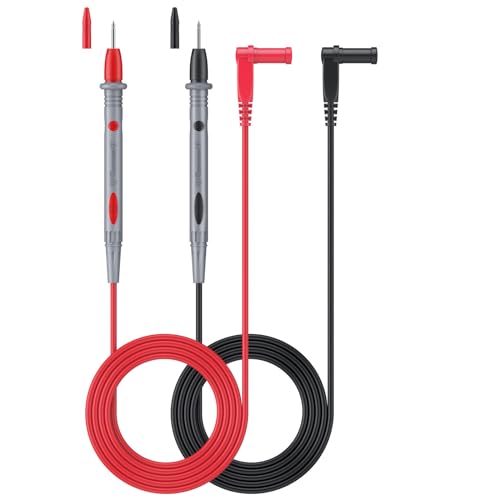 ALLmeter Multimeter Kabel 1 Paar (1,1m), PVC-Messleitungen CAT III 1000V/20A und CAT IV 600V/20A, 2mm Nadel-Bananenstecker mit Kabelbinder und Messspitzen, Hochwertige Messkabel von ALLmeter