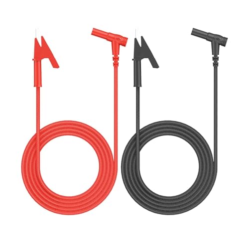 ALLmeter Heavy-Duty Messleitungen-Set für Multimeter, 1 Paar 1m, 15A/1000V, 4mm Bananenstecker und Krokodilklemmen, Robustes Profi-Zubehör in Rot und Schwar von ALLmeter