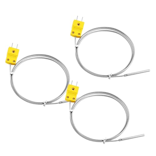 ALLmeter 3 pcs K-Typ Thermoelement Fühler, 1m Edelstahl Temperaturfühler für 0–500°C, Kompatibel mit Temperaturmessgerät mit Fühler & Arduino Temperatur Sensor ALLmeter 3 pcs K-Typ Thermoelement Fühler, 1m Edelstahl Temperaturfühler für 0–500°C, Kompatibel mit Temperaturmessgerät mit Fühler & Arduino Temperatur Sensor von ALLmeter