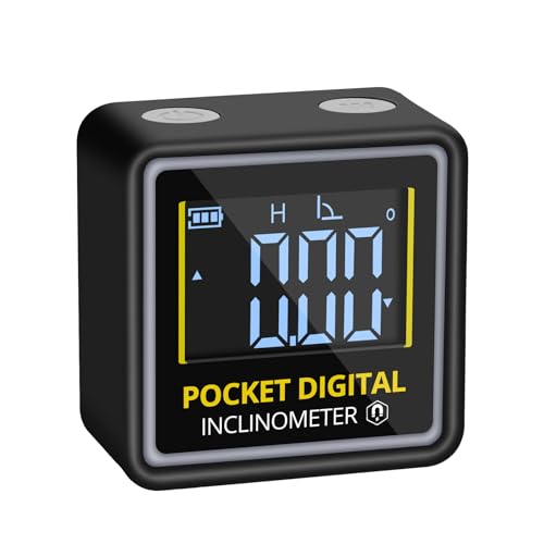 ALLmeter Mini Digitaler Winkelmesser Magnetisch Wasserwaage 4*90° VA Bildschirm Hintergrundbeleuchtung Neigungsmesser mit USB Typ-C aufladbares Winkelmessgerät Sägeblatt Bevel Box für Holzbearbeitung von ALLmeter