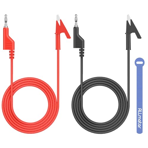 ALLmeter 4mm Banana-Stecker auf Krokodilklemme Testkabel, 100cm, 15A/1000V, mit hochwertiger Isolierung und Kupferleitern, ideal für Multimeter, Stromversorgungen und Labortests von ALLmeter